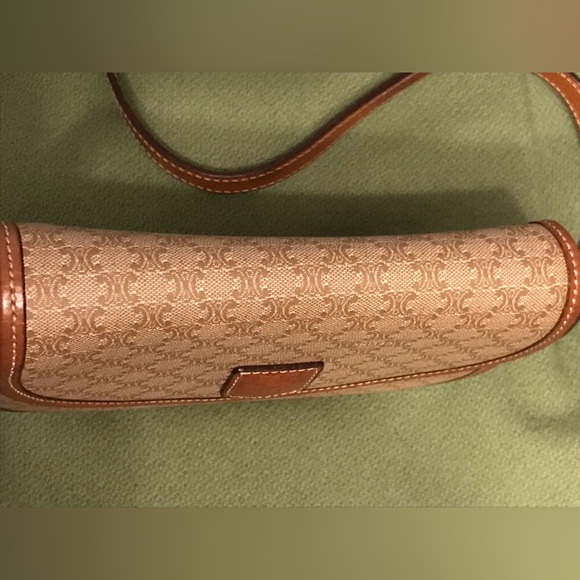 Vintage Celine Monogram All Over Print Leather Trim Crossbody Bag - Picture 6 of 16